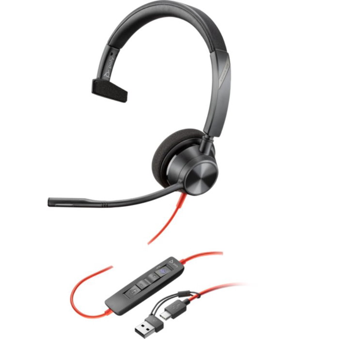 Poly Blackwire 3310 Auriculares Monoaurales USB-C con Certificación Microsoft Teams Poly Blackwire 3310 Auriculares Monoaurales USB-C con Certificación Microsoft Teams